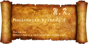 Masirevits Kristóf névjegykártya